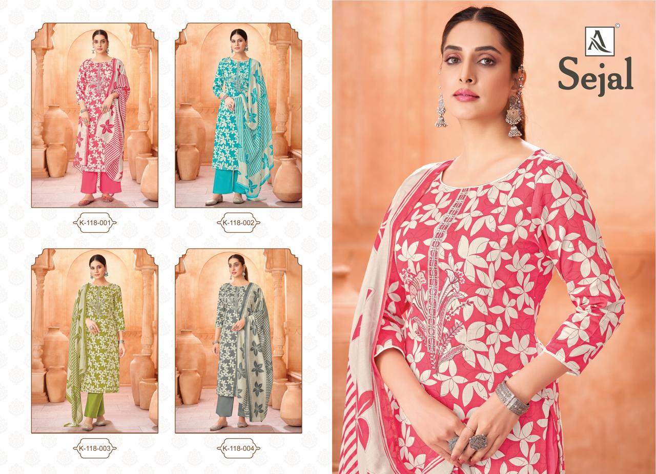 Alok Sejal Jam Printed Embroidered Dress Material