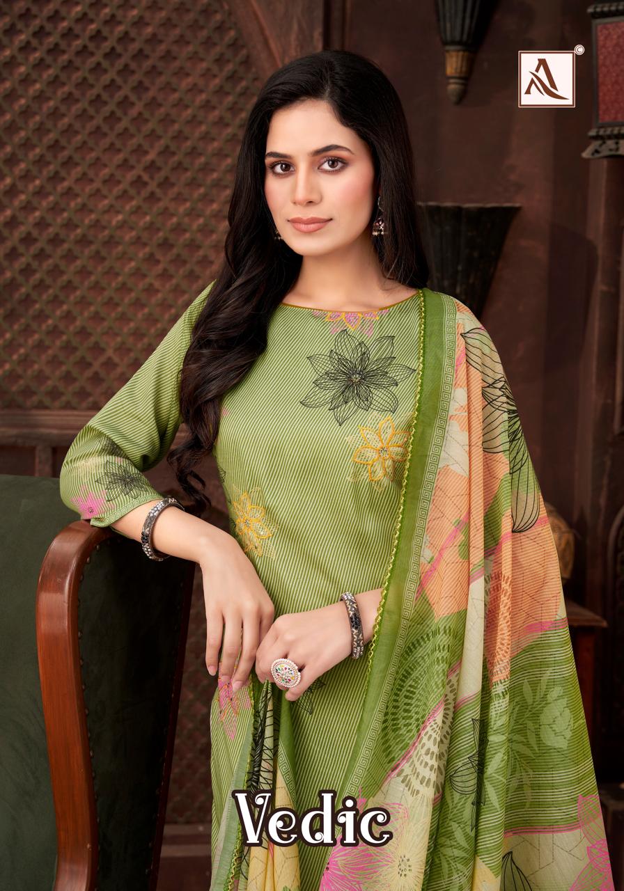 Alok Vedic Jam Digital Printed Dress Material