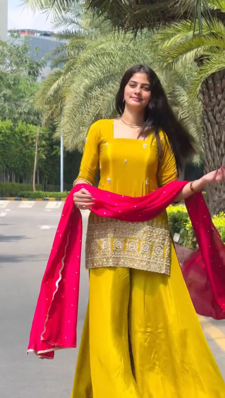 Glory KD 1581 Natural Crep Silk Top Sharara And Dupatta