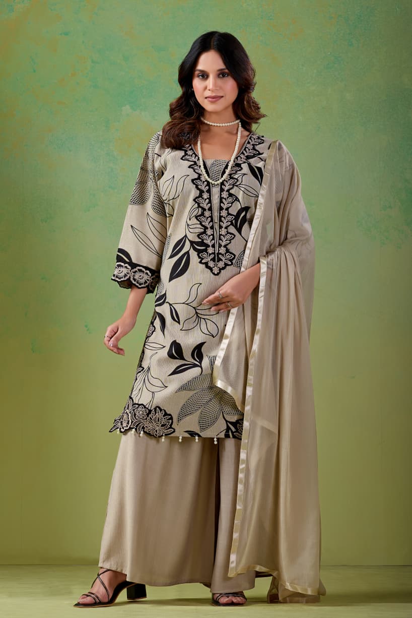 Afsana Sajni Vertican Cotton Patch Worked Salwar Kameez
