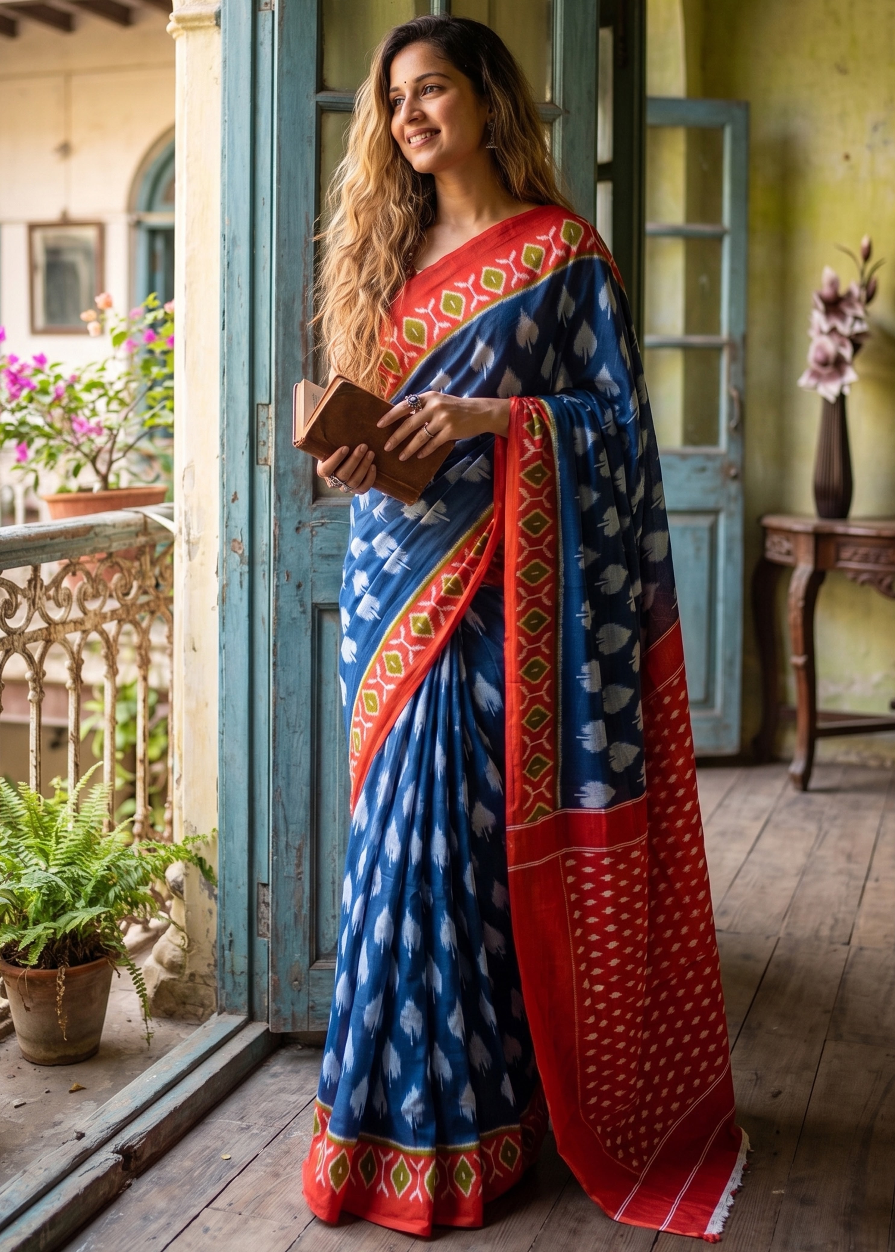 Sm Yami 124 Soft Cotton Hand Bagru Print Saree