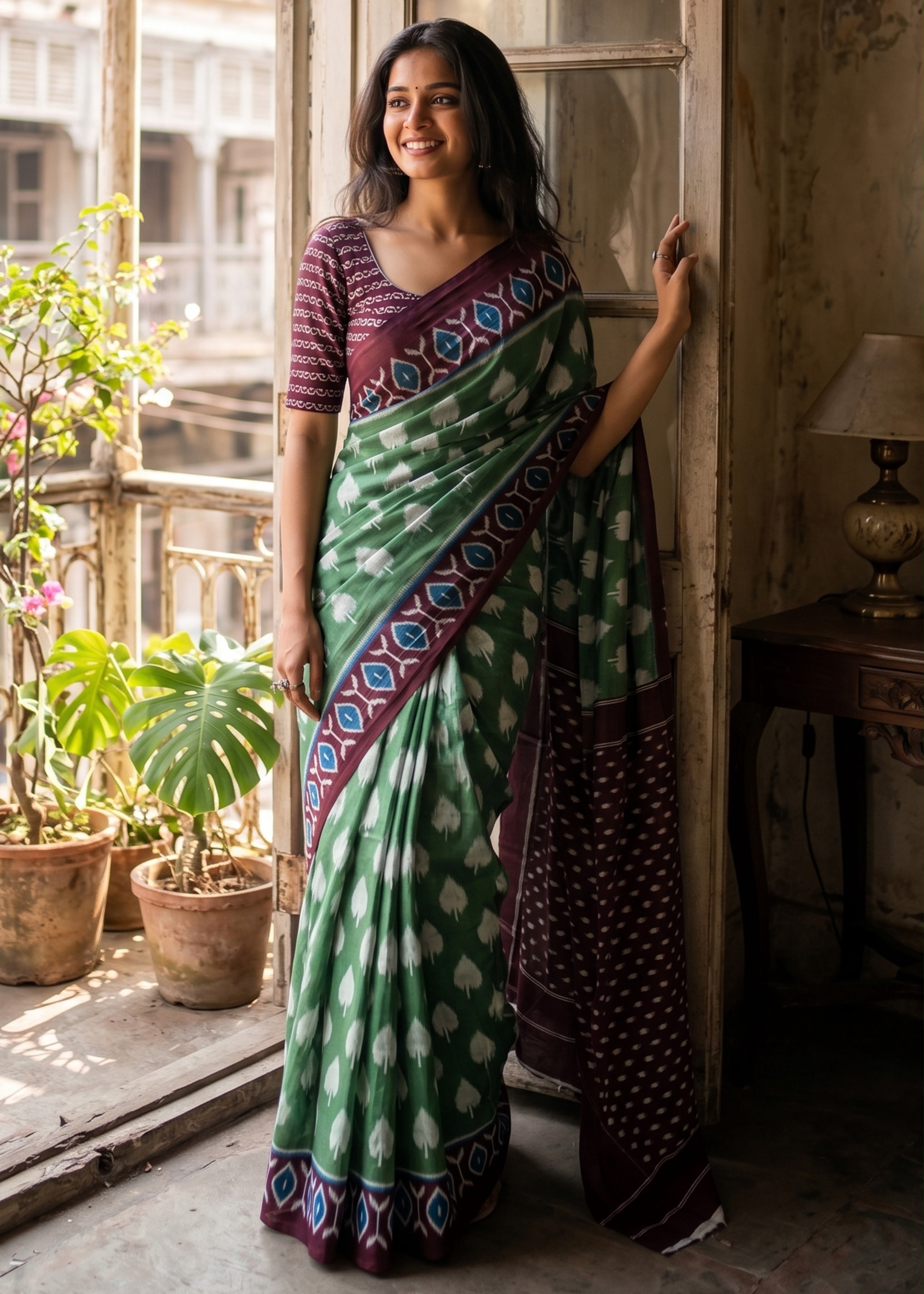 Sm Yami 124 Soft Cotton Hand Bagru Print Saree