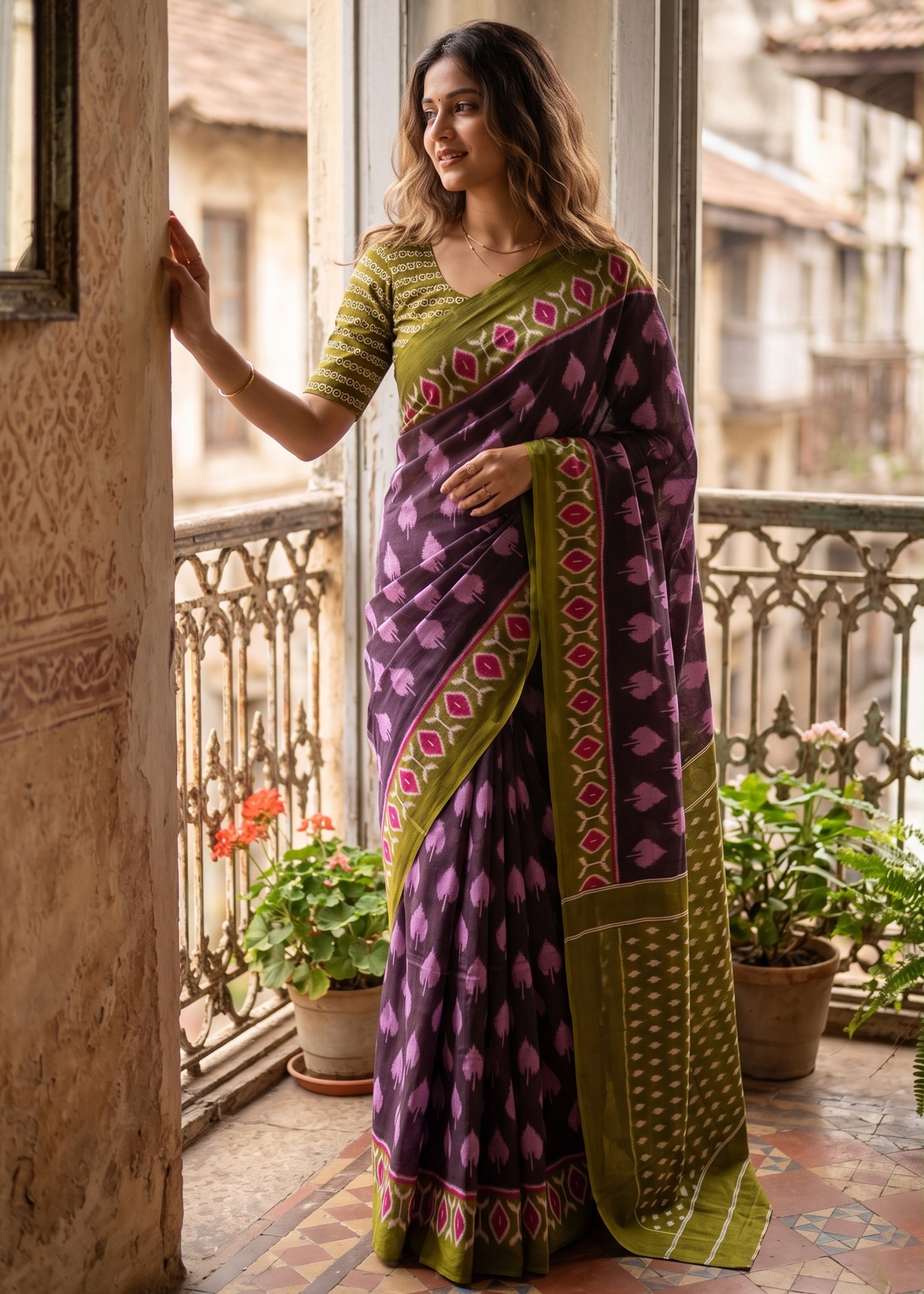 Sm Yami 124 Soft Cotton Hand Bagru Print Saree
