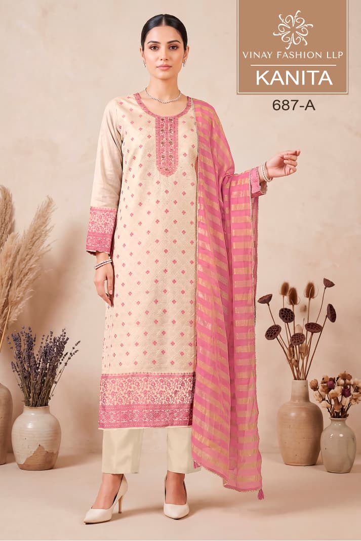 Vinay Kuleesh Kanita Viscose Kanjivaram Silk Salwar Kameez