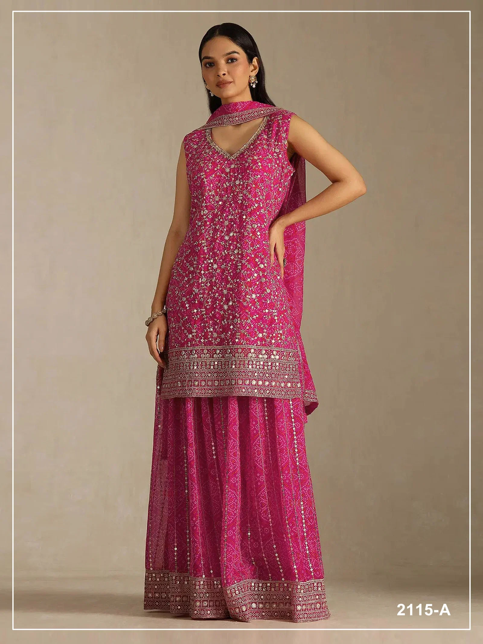 2115 Master Colors A To D Faux Georgette Embroidered Salwar Kameez