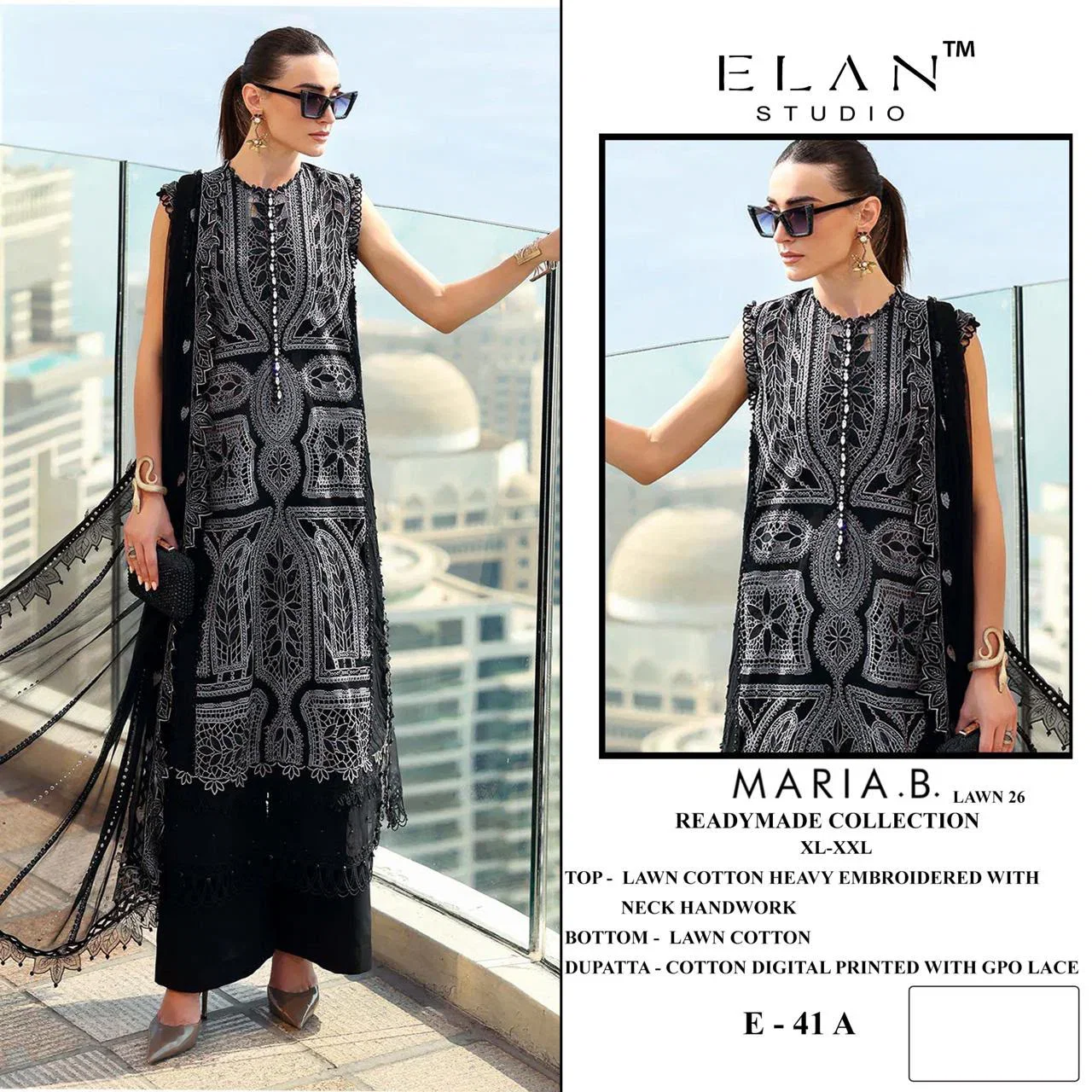 Elan E 41 A To D Cotton Embroidered Salwar Kameez