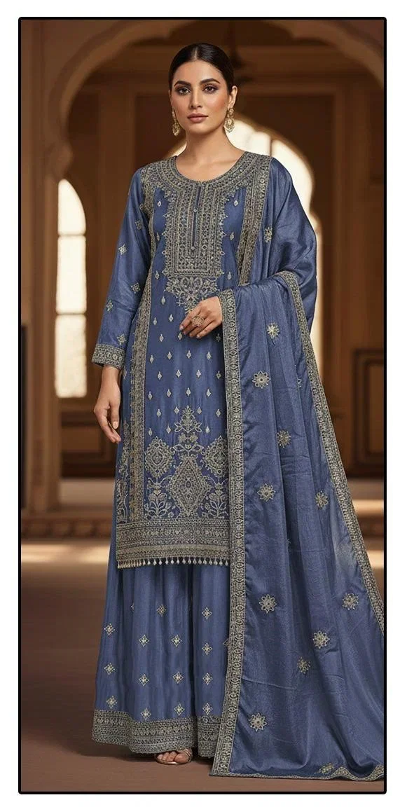 Hoor Tex 473 A To D Chinon Cut Worked Salwar Kameez