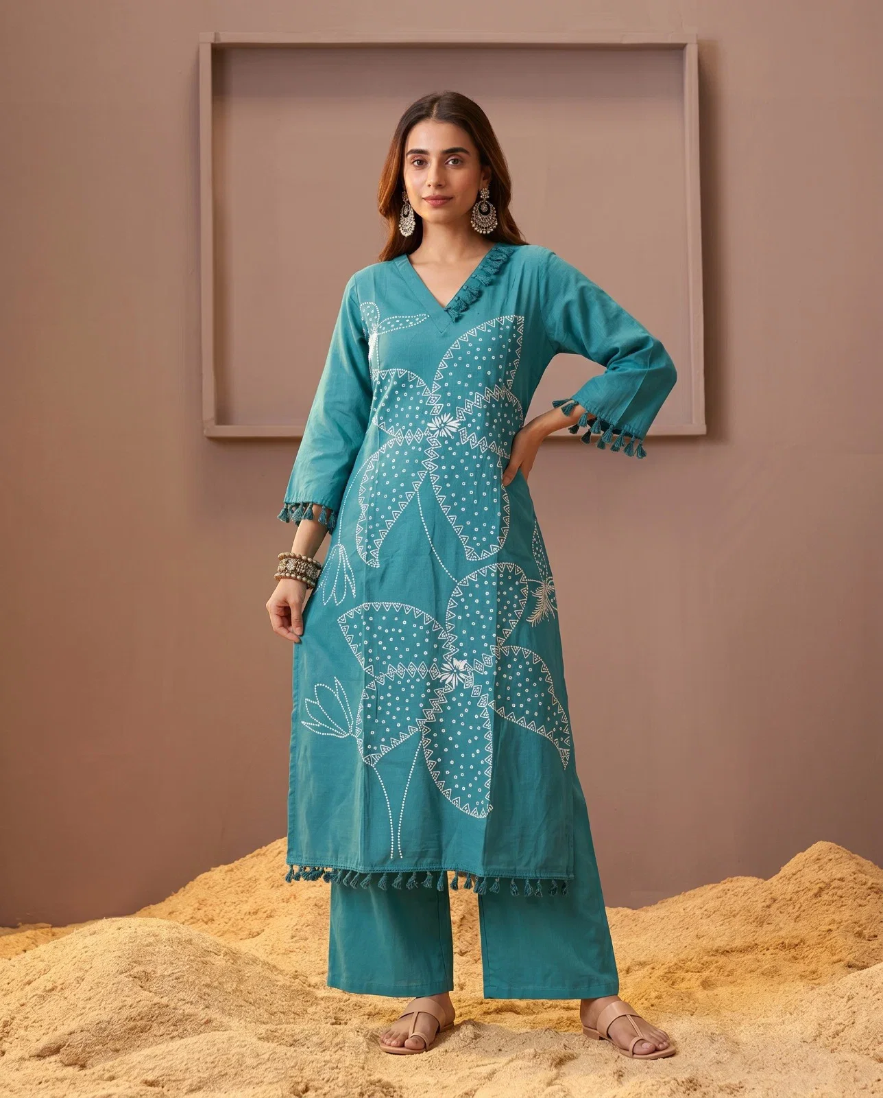 Naisha K 1026 Vertican Thread Worked Kurti With Bottom Collection