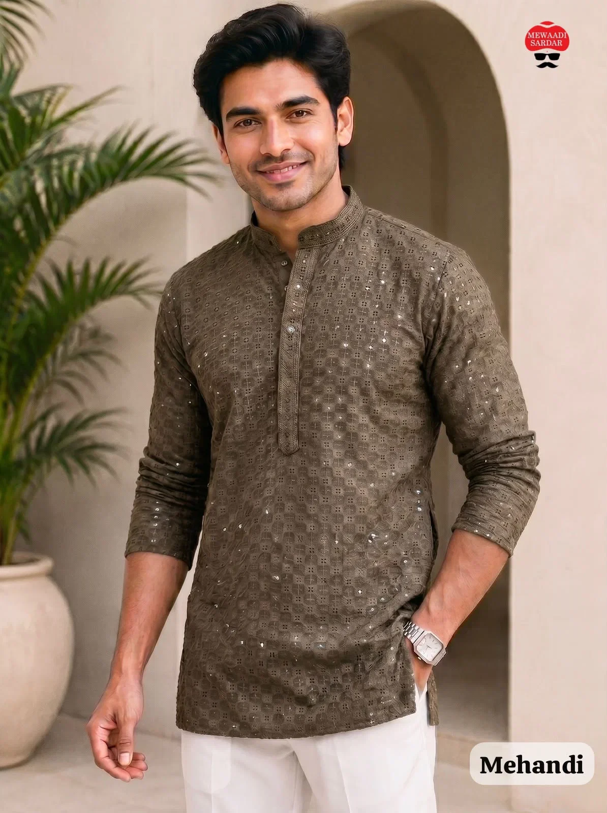 Chikankari Vol 2 Rayon Chikan Worked Mens Short Kurta