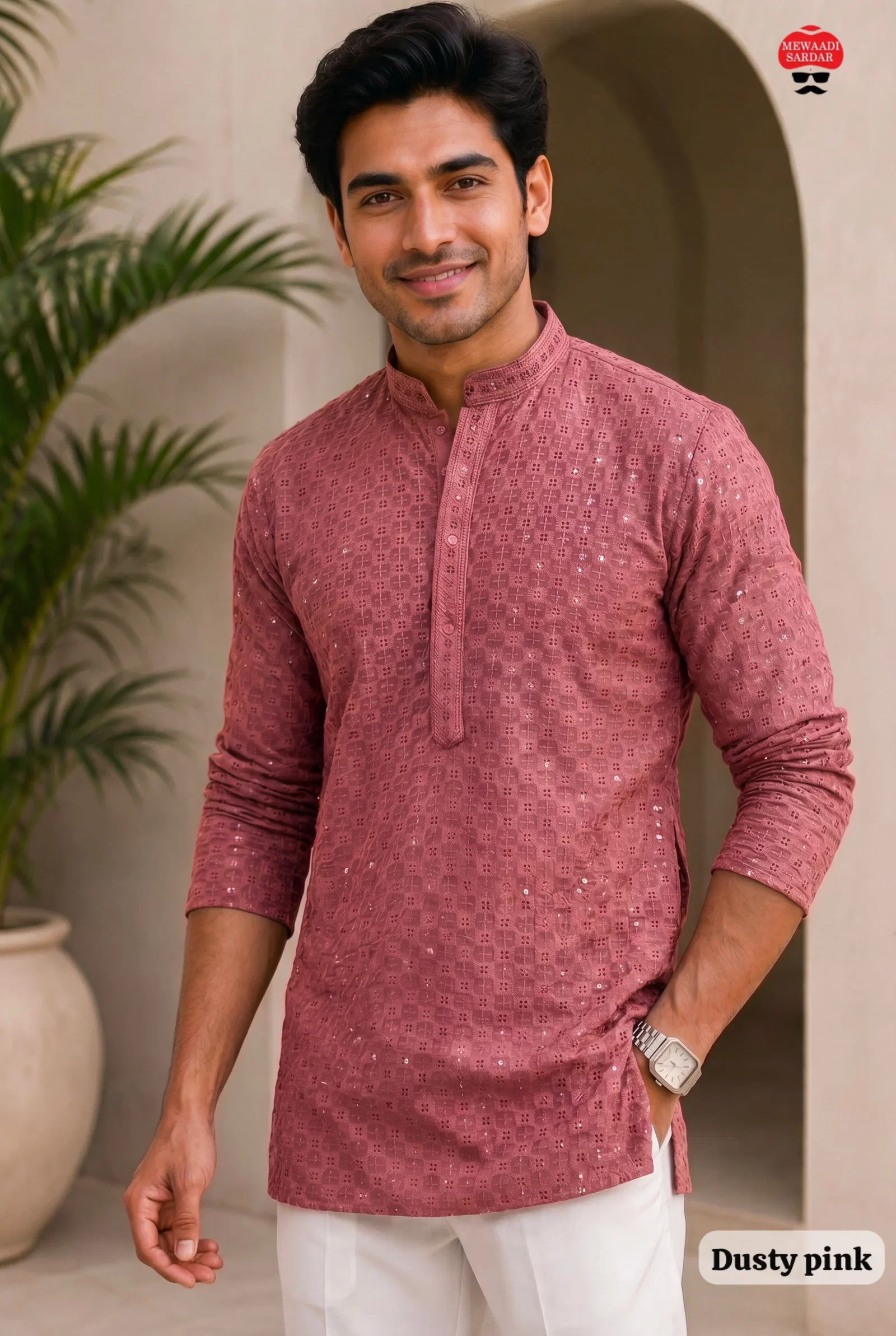 Chikankari Vol 2 Rayon Chikan Worked Mens Short Kurta