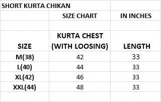 Chikankari Vol 2 Rayon Chikan Worked Mens Short Kurta