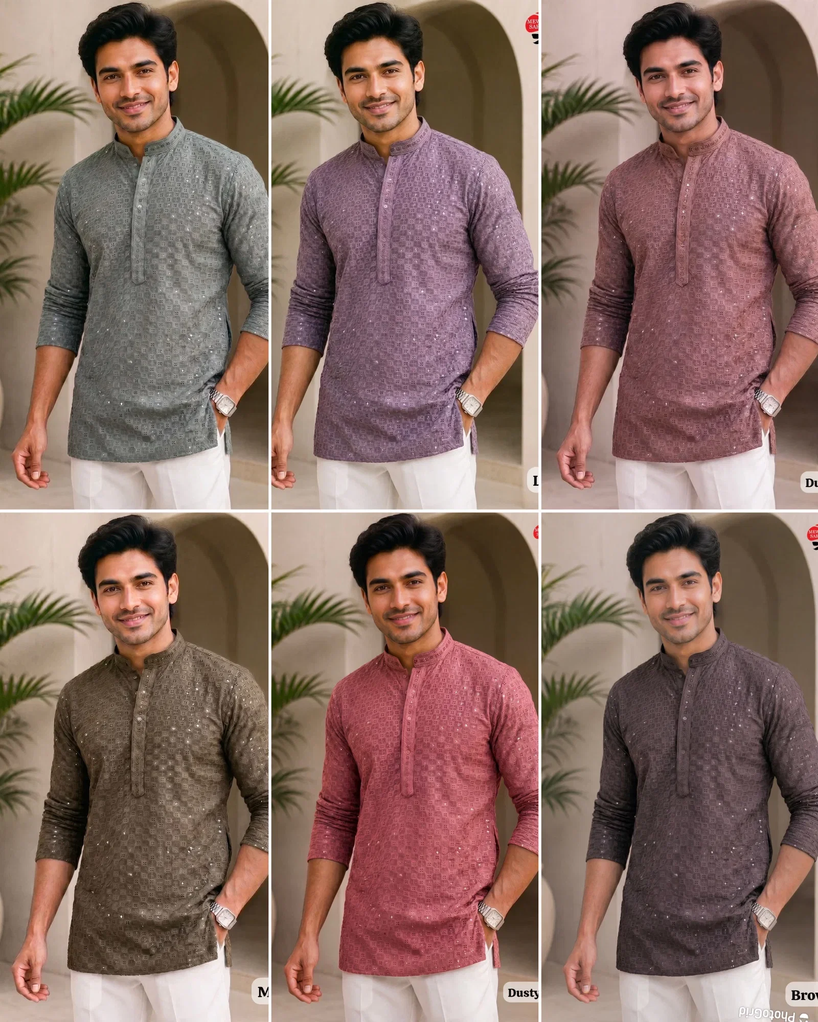 Chikankari Vol 2 Rayon Chikan Worked Mens Short Kurta