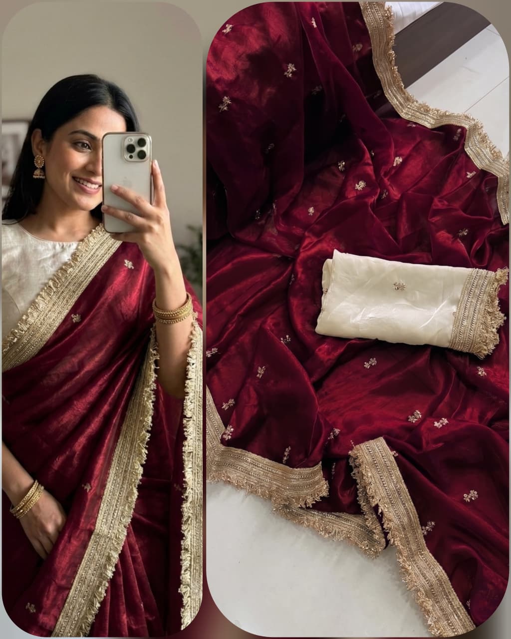 VLC Butti Space Silk Sequins Embroidery Work Party Wear Saree