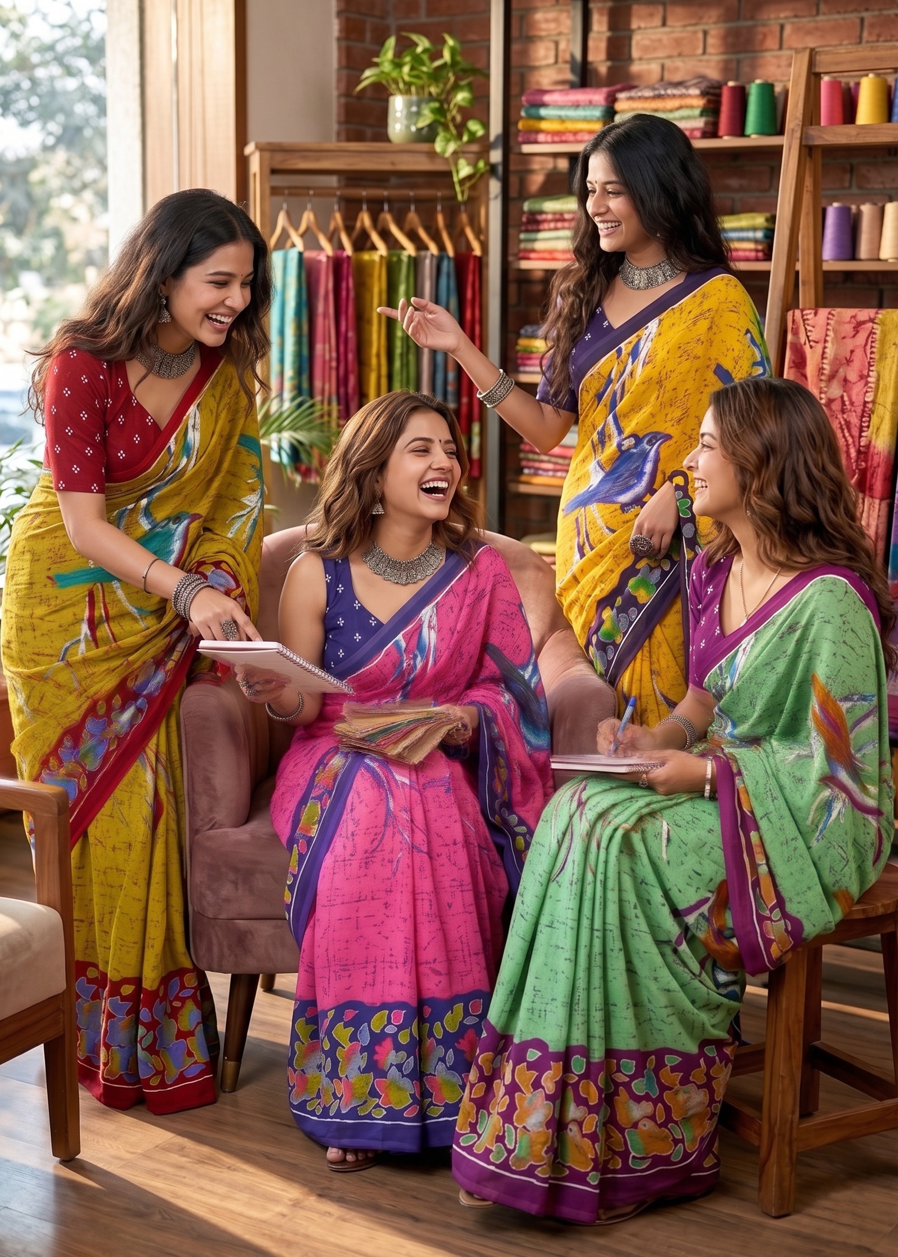 SM Yami 126 Soft Pure Cotton Hand Print Saree