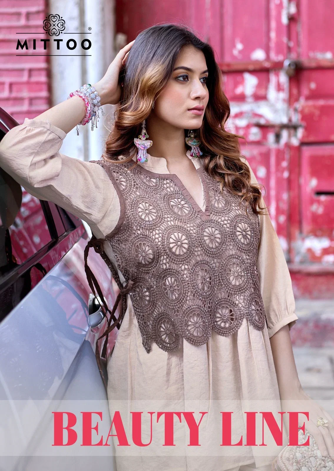 Mittoo Beauty Line Viscose Weaving Top Bottom With Koti