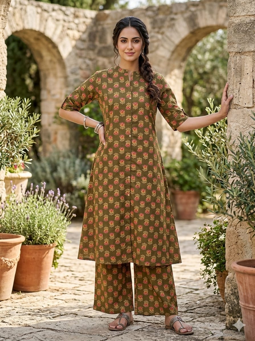 Lrc 05 Cotton Aline Printed Kurti With Bottom Collection
