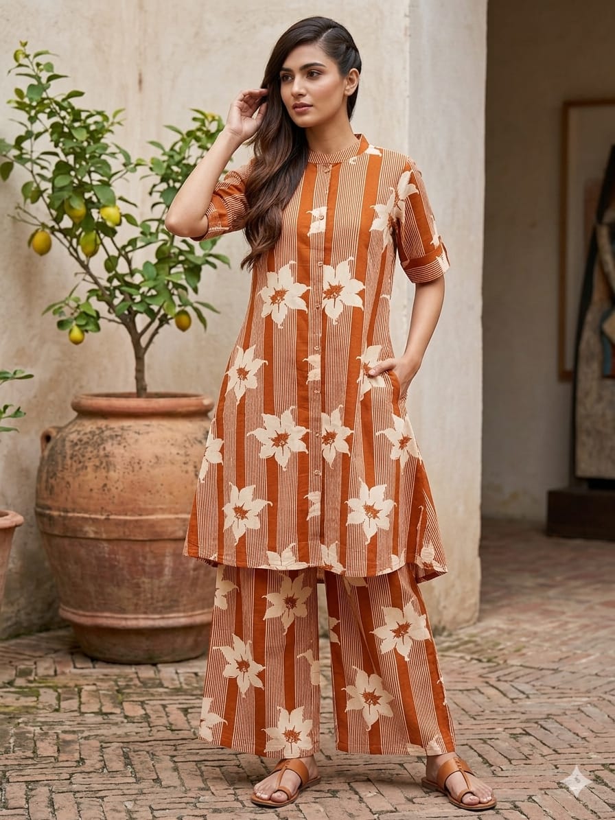 Lrc 05 Cotton Aline Printed Kurti With Bottom Collection