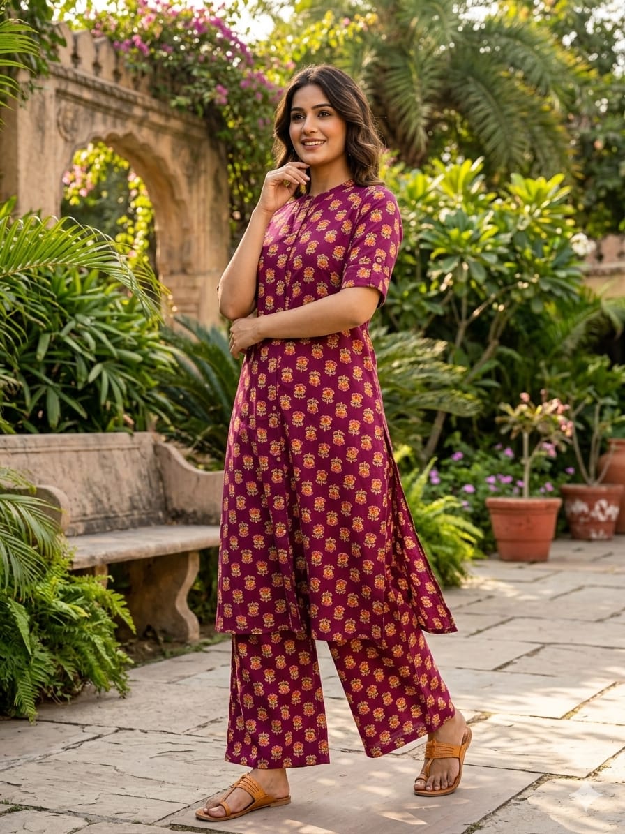 Lrc 05 Cotton Aline Printed Kurti With Bottom Collection