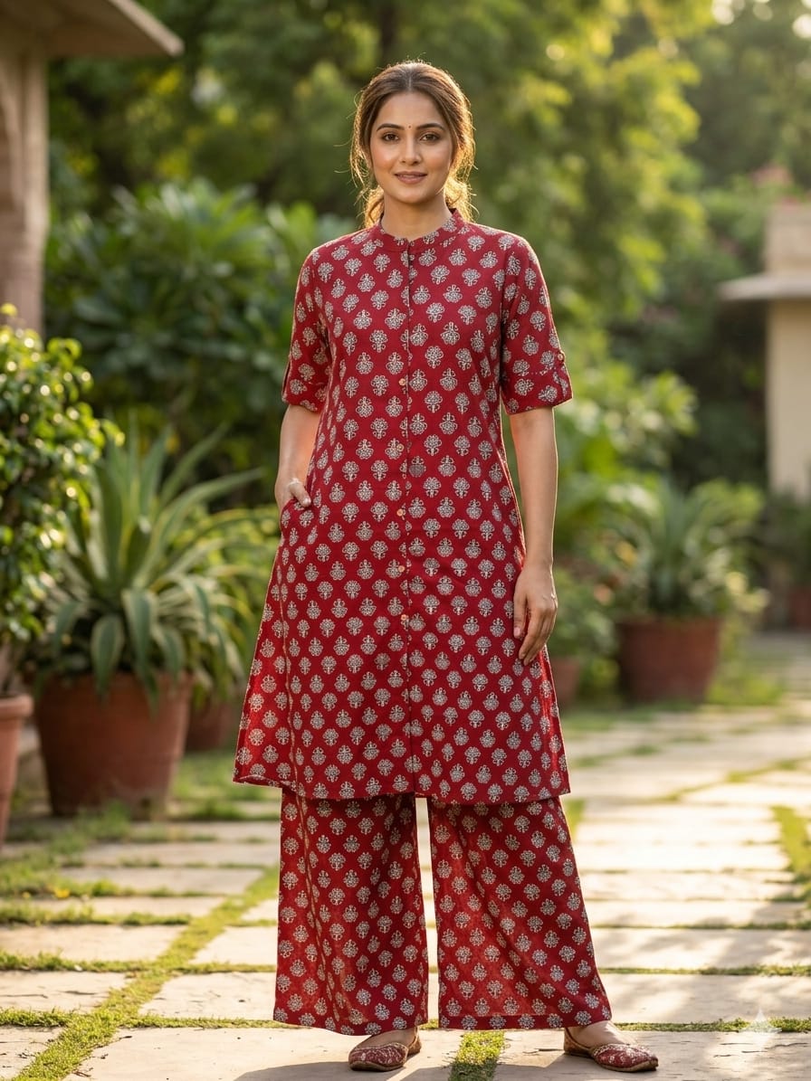 Lrc 05 Cotton Aline Printed Kurti With Bottom Collection