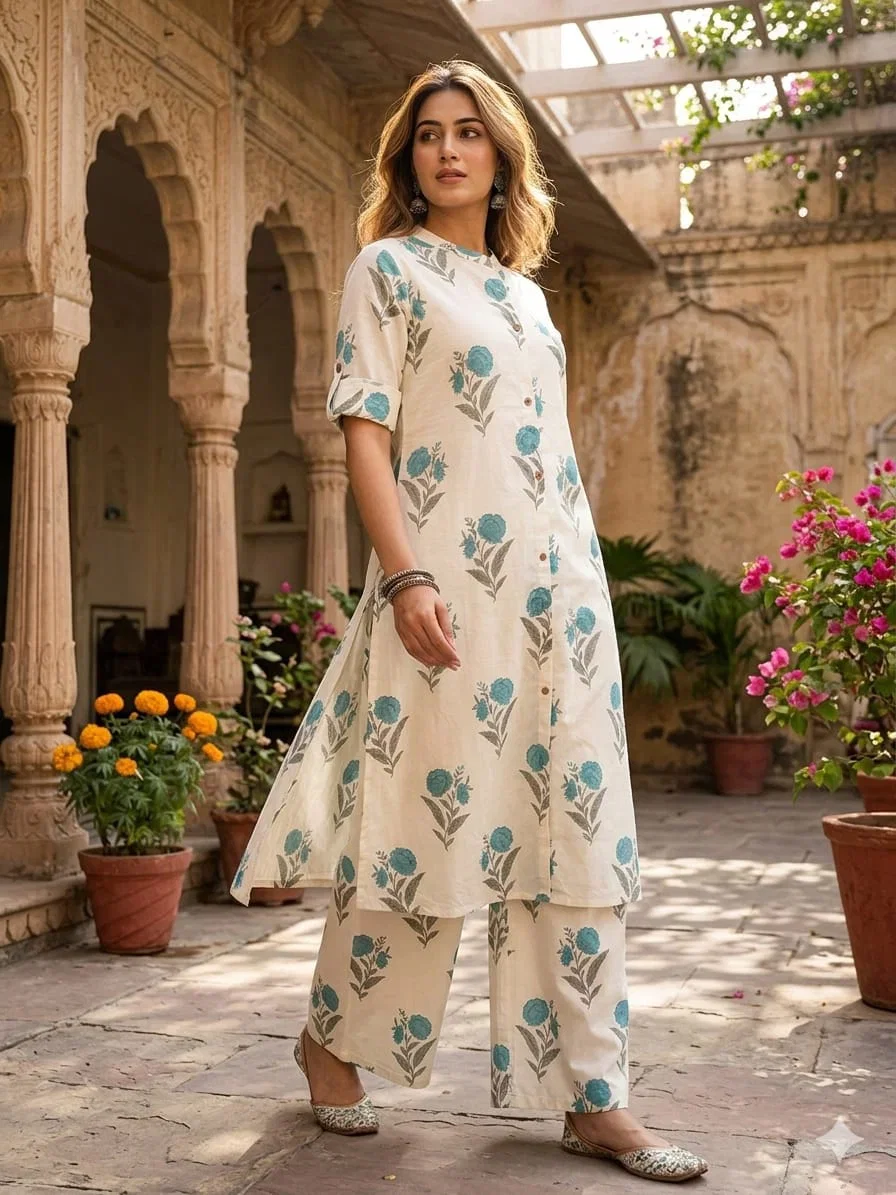 Lrc 05 Cotton Aline Printed Kurti With Bottom Collection