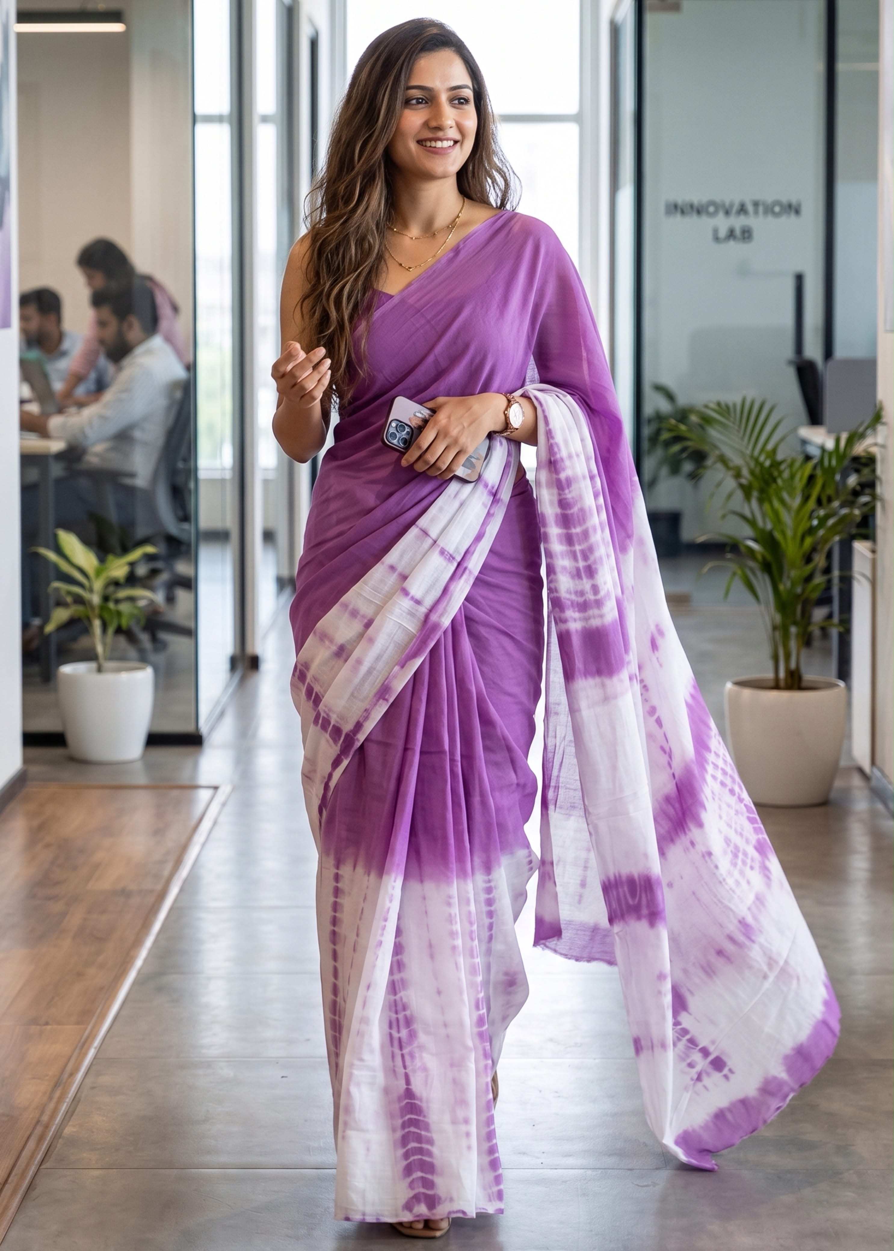 Sm Yami 129 Mal Cotton Hand Tie Die Natural Color Dye Saree