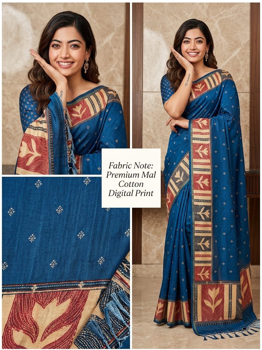 Csn Cotton Silk Mal Cotton Digital Printed Saree Collection