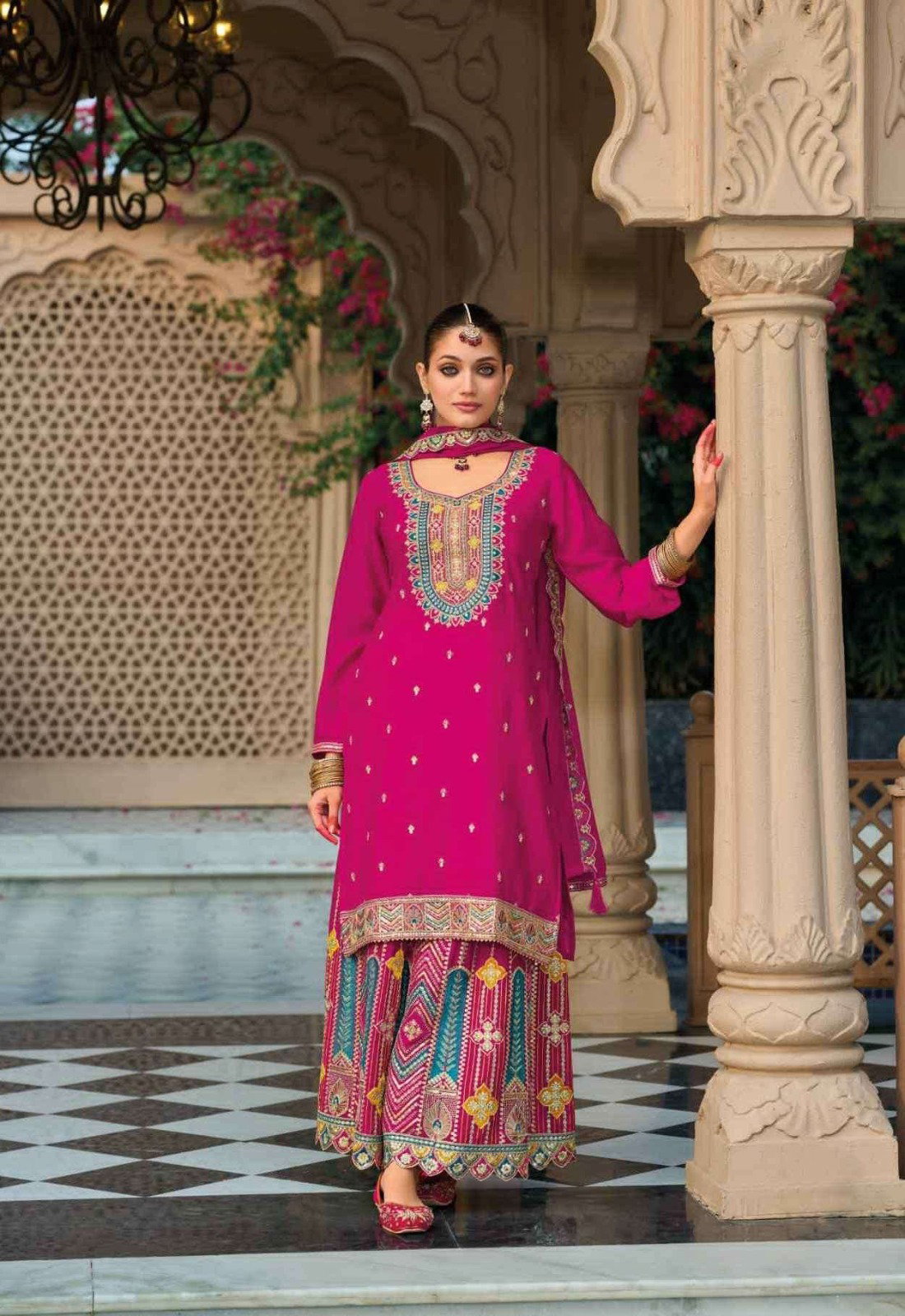1806 Master Colors A To D Chinon Embroidered Salwar Kameez