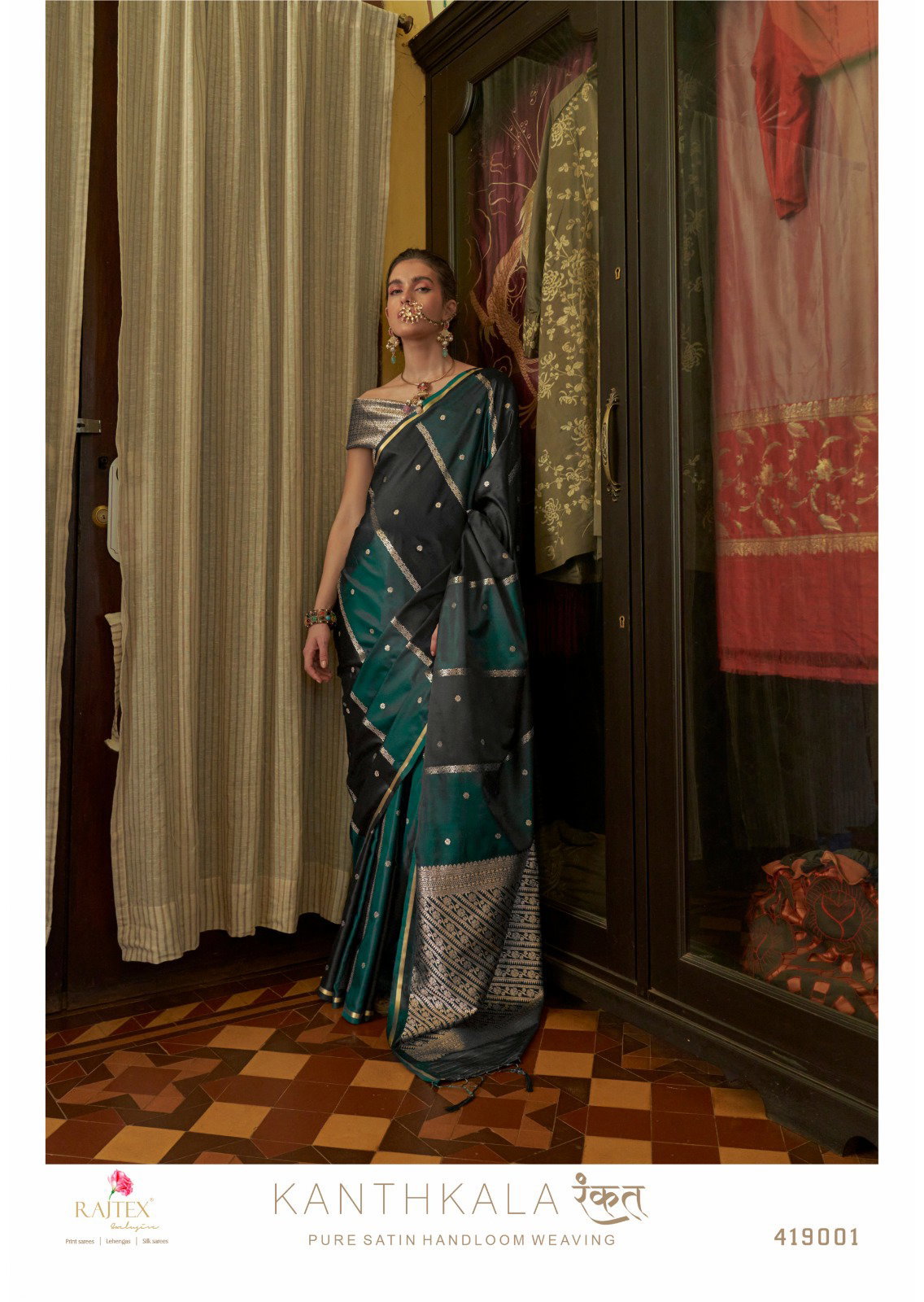 Rajtex Kanthkala Rangkat Satin Handloom Weaving Saree Collection
