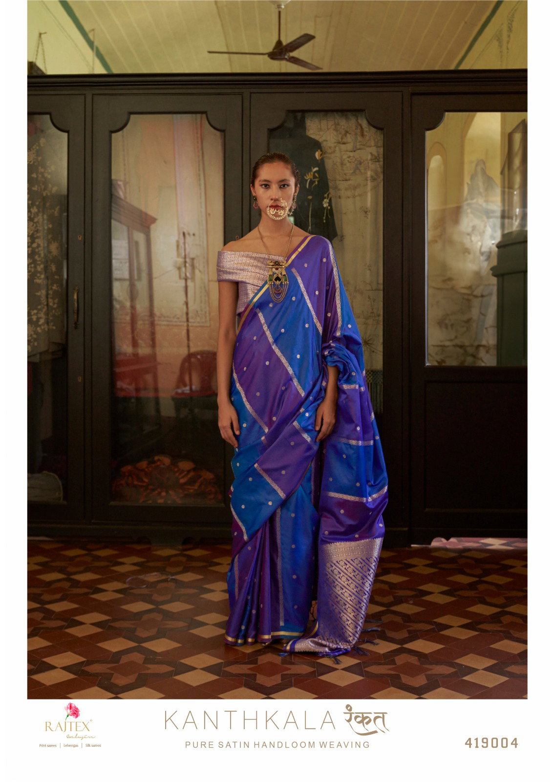 Rajtex Kanthkala Rangkat Satin Handloom Weaving Saree Collection