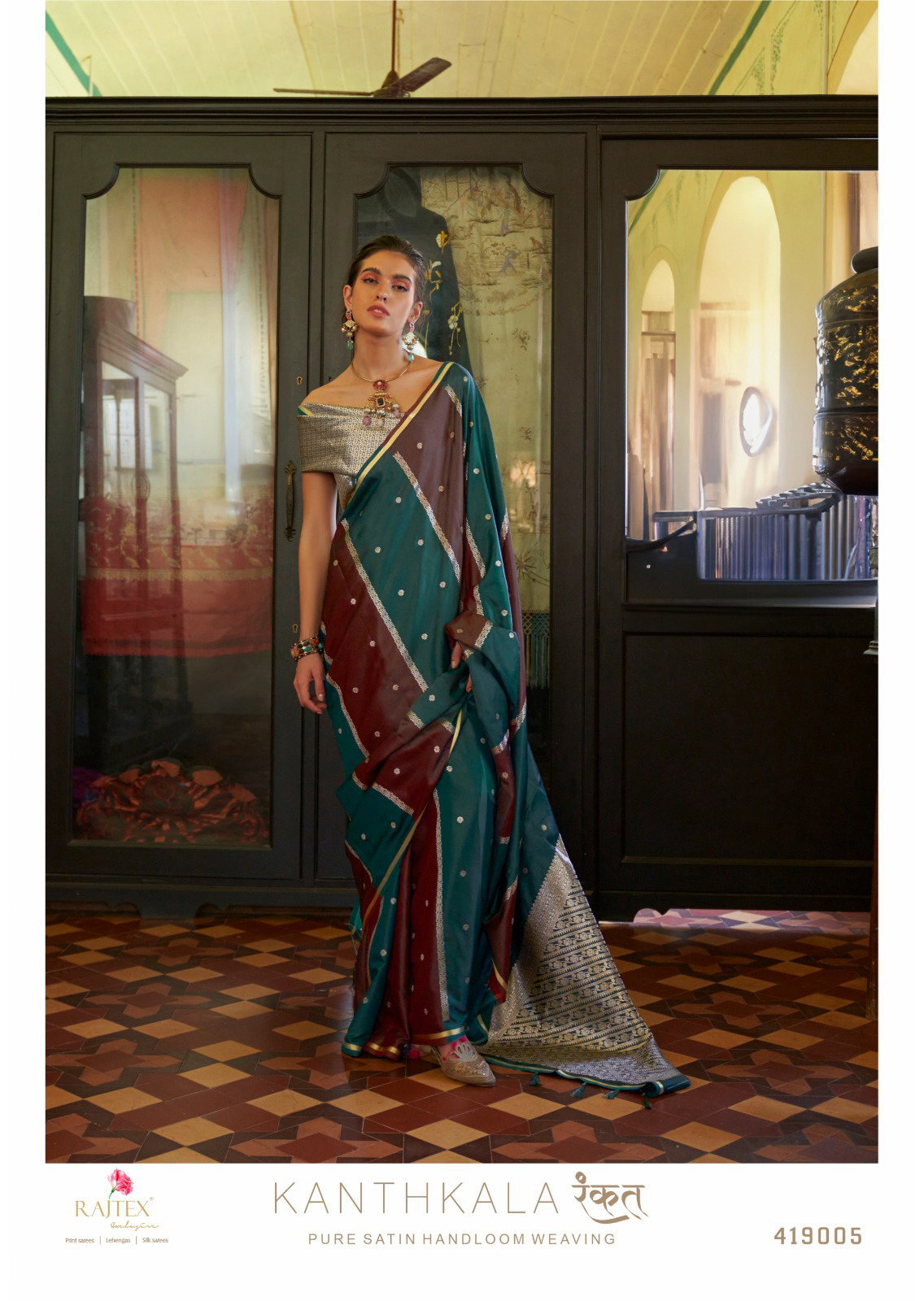 Rajtex Kanthkala Rangkat Satin Handloom Weaving Saree Collection