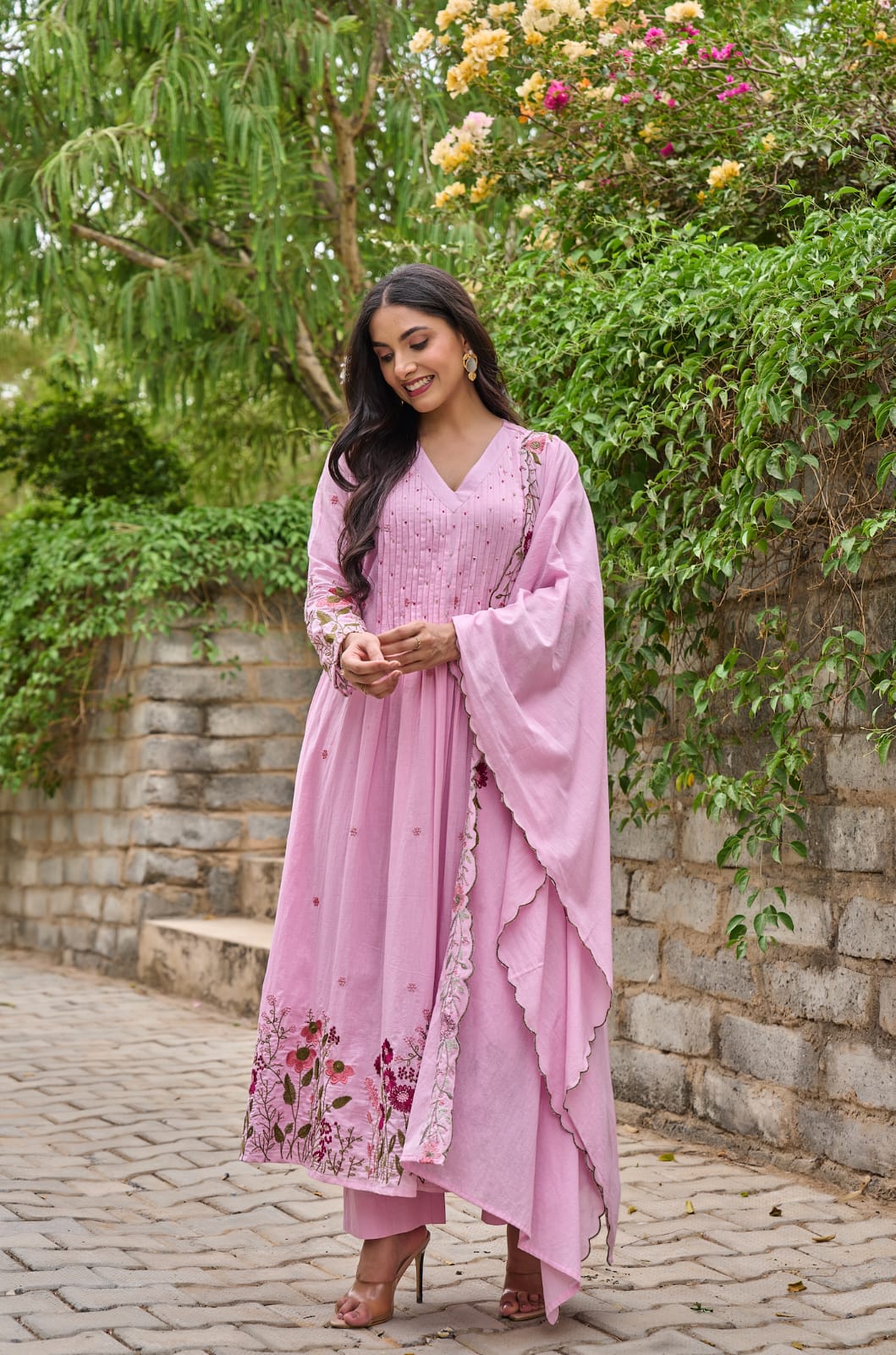 Lekha KL 1114 Chanderi Silk Embroidery Kurti Bottom With Dupatta