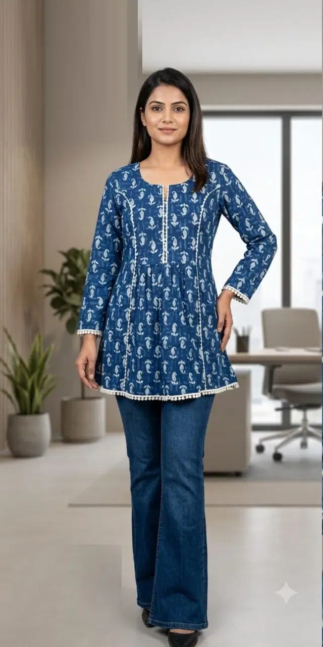 Naisha K 1034 Cotton Printed Short Top Collection