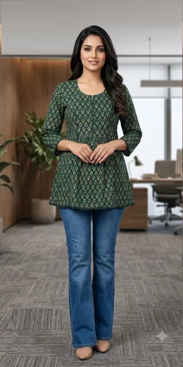 Naisha K 1034 Cotton Printed Short Top Collection