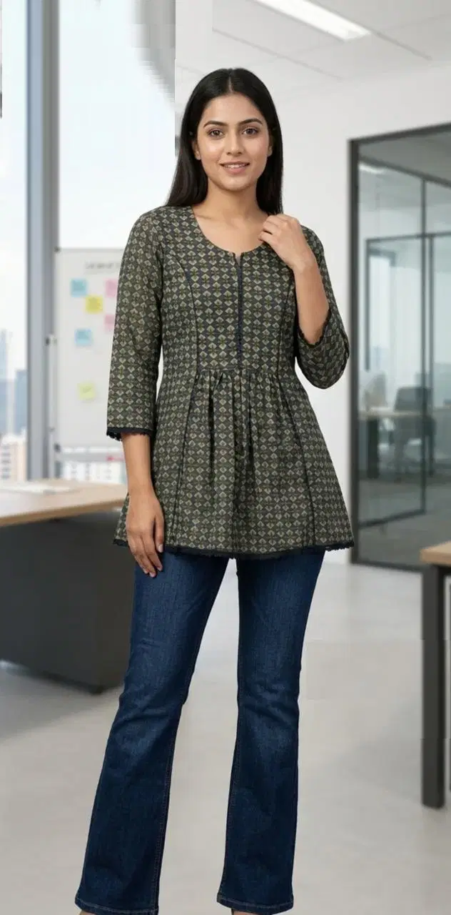 Naisha K 1034 Cotton Printed Short Top Collection