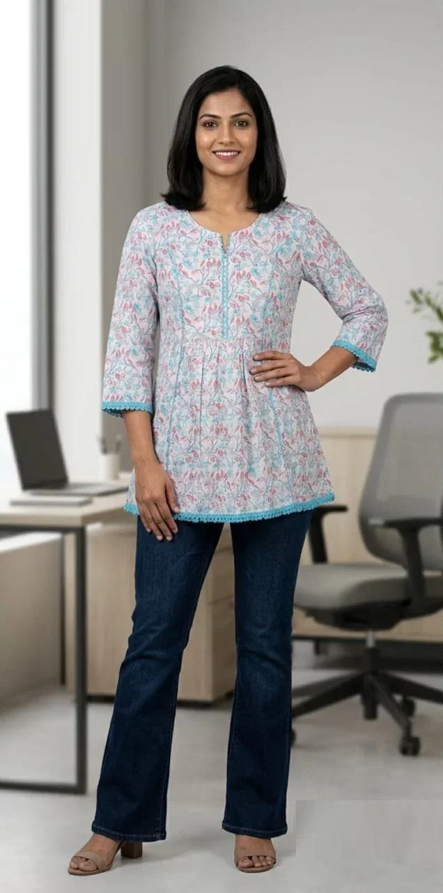 Naisha K 1034 Cotton Printed Short Top Collection