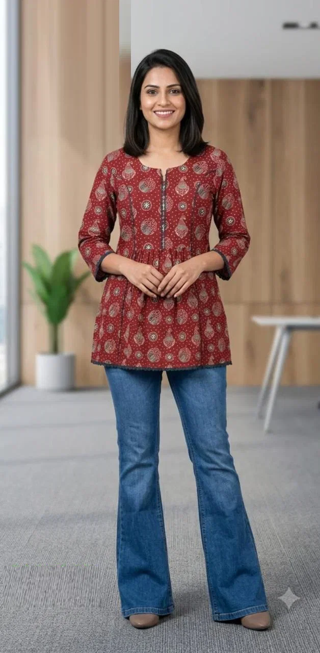 Naisha K 1034 Cotton Printed Short Top Collection