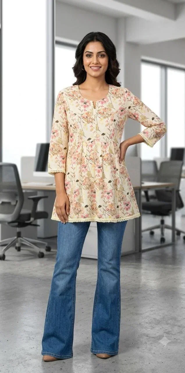 Naisha K 1034 Cotton Printed Short Top Collection