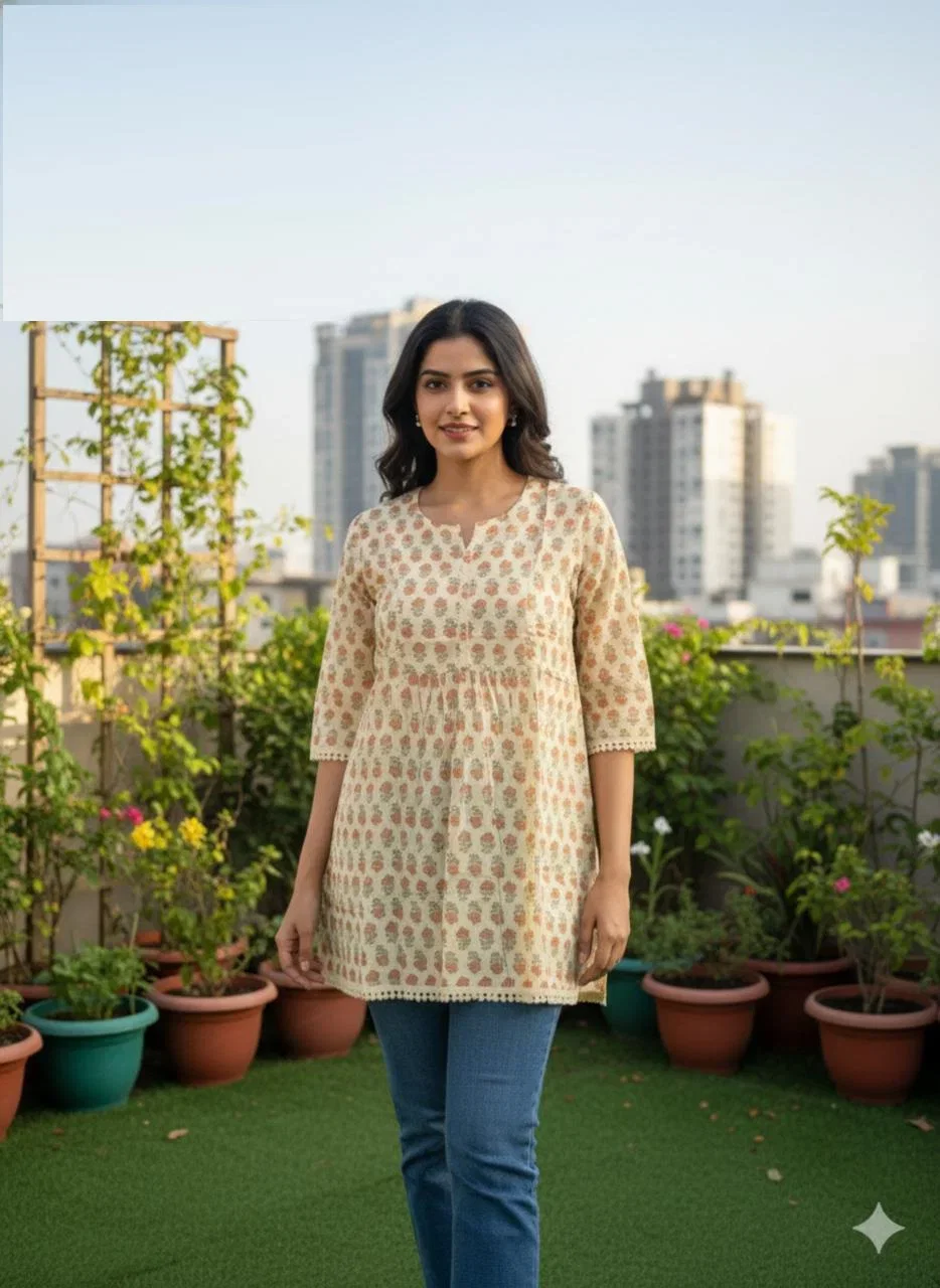 Naisha K 1034 Cotton Printed Short Top Collection