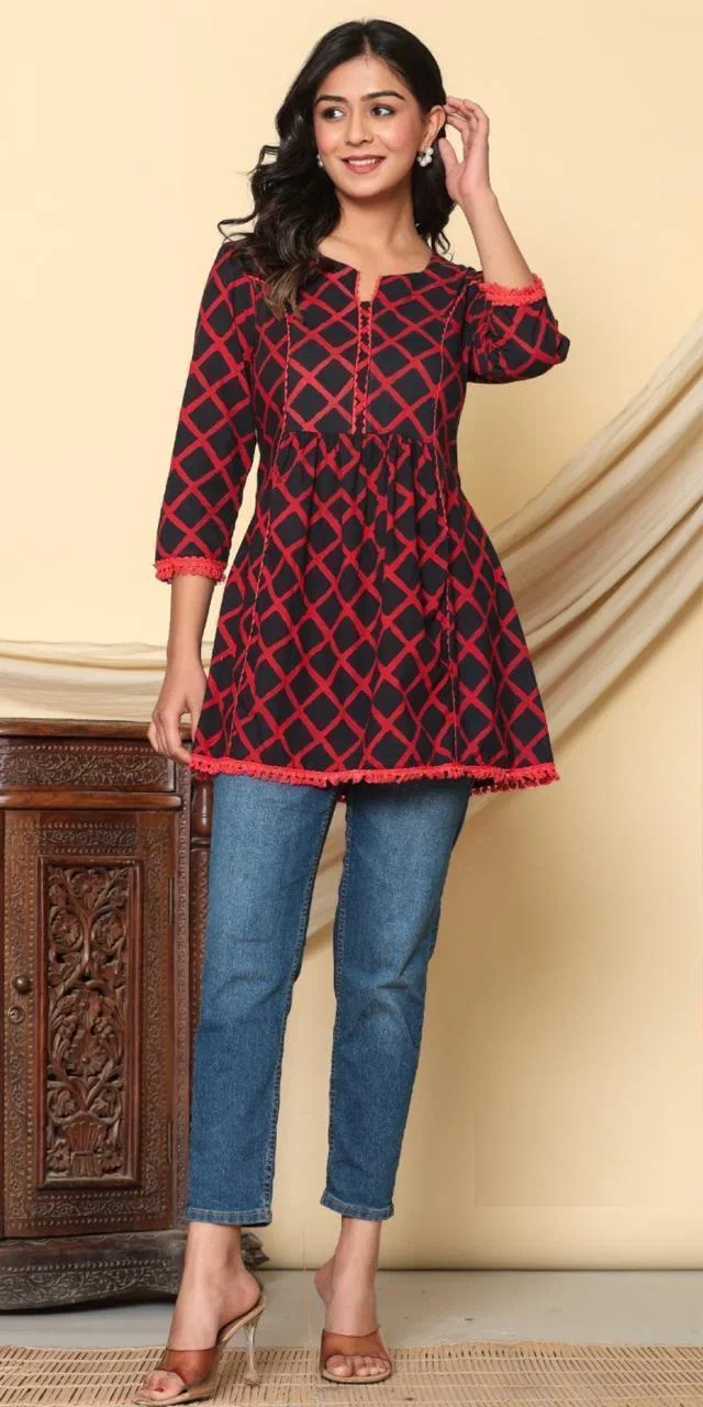 Naisha K 1034 Cotton Printed Short Top Collection