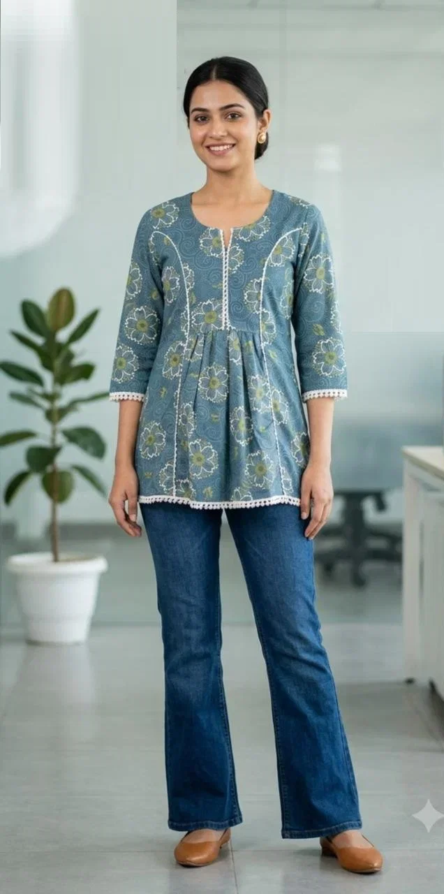Naisha K 1034 Cotton Printed Short Top Collection