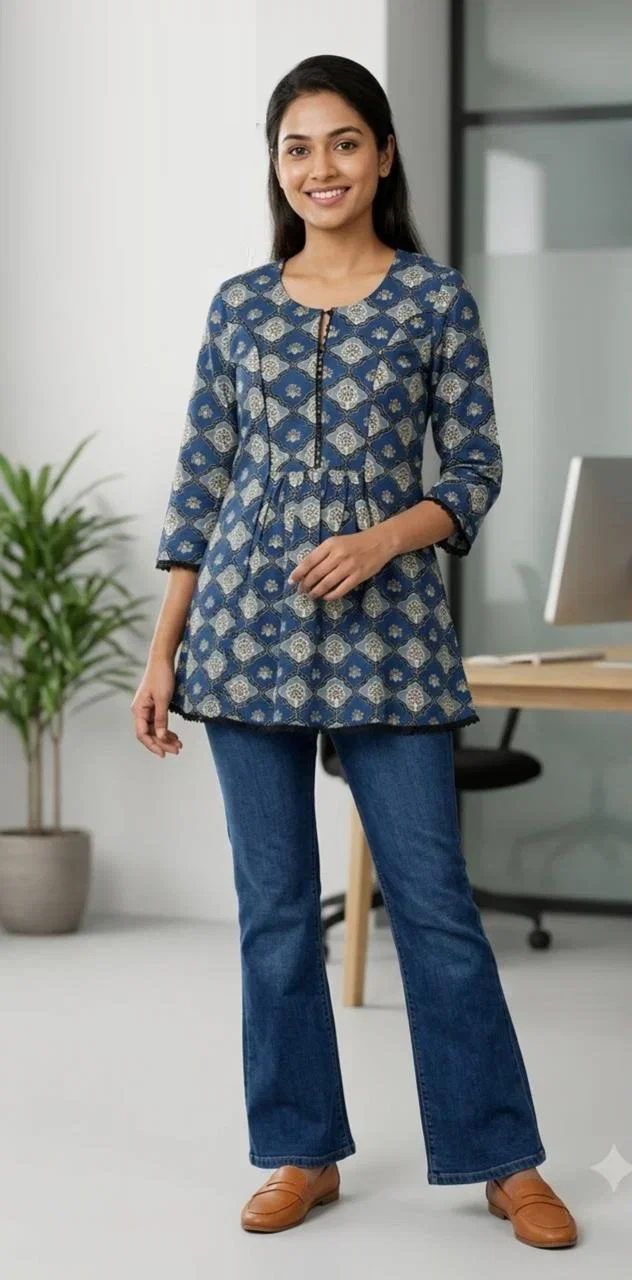 Naisha K 1034 Cotton Printed Short Top Collection