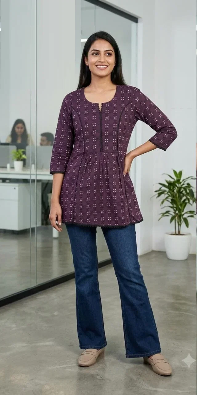 Naisha K 1034 Cotton Printed Short Top Collection