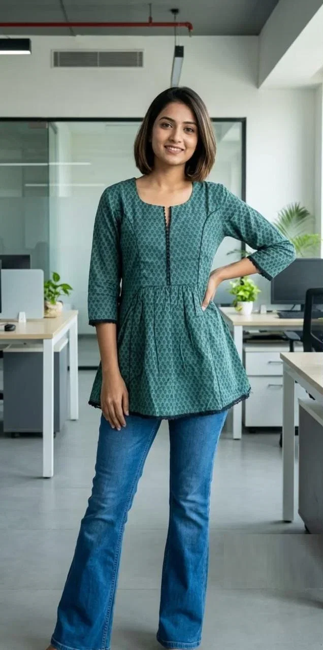 Naisha K 1034 Cotton Printed Short Top Collection