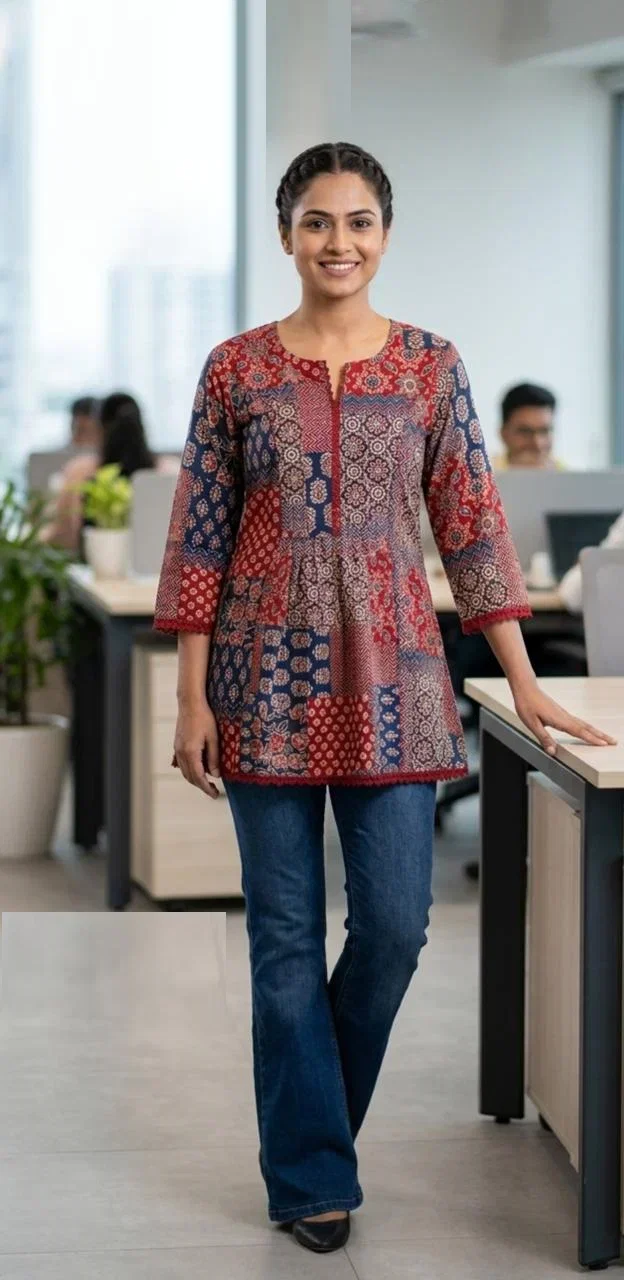 Naisha K 1034 Cotton Printed Short Top Collection