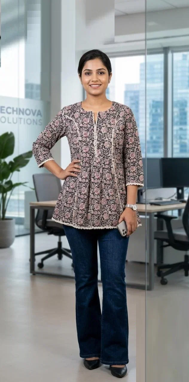 Naisha K 1034 Cotton Printed Short Top Collection
