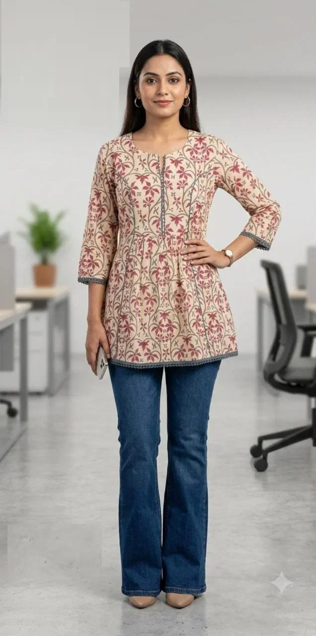 Naisha K 1034 Cotton Printed Short Top Collection