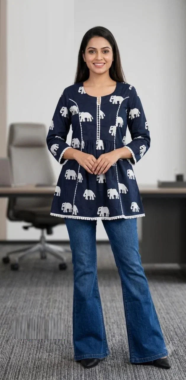 Naisha K 1034 Cotton Printed Short Top Collection