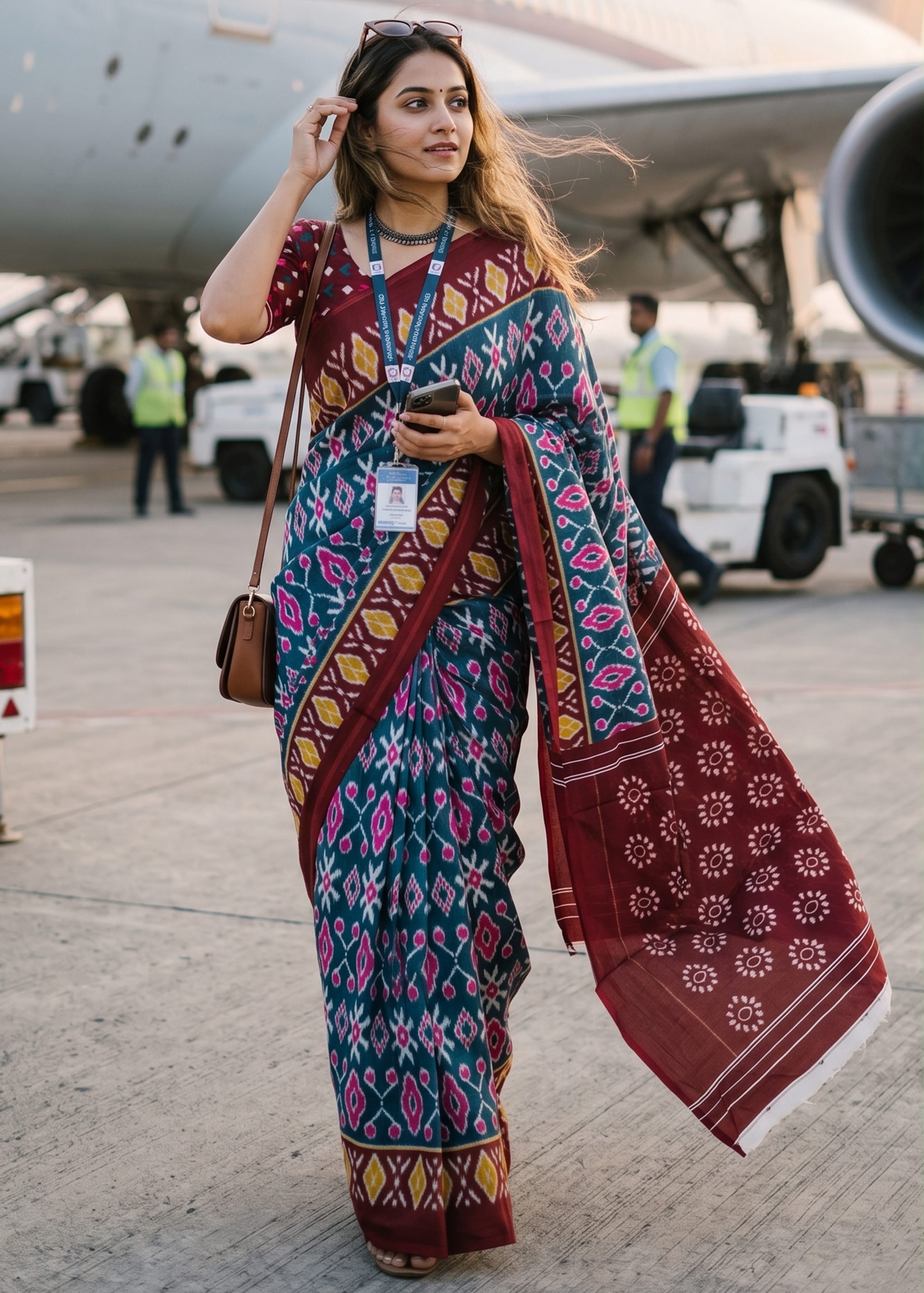 Sm Yami 133 Pure Cotton Ikkat Printed Saree