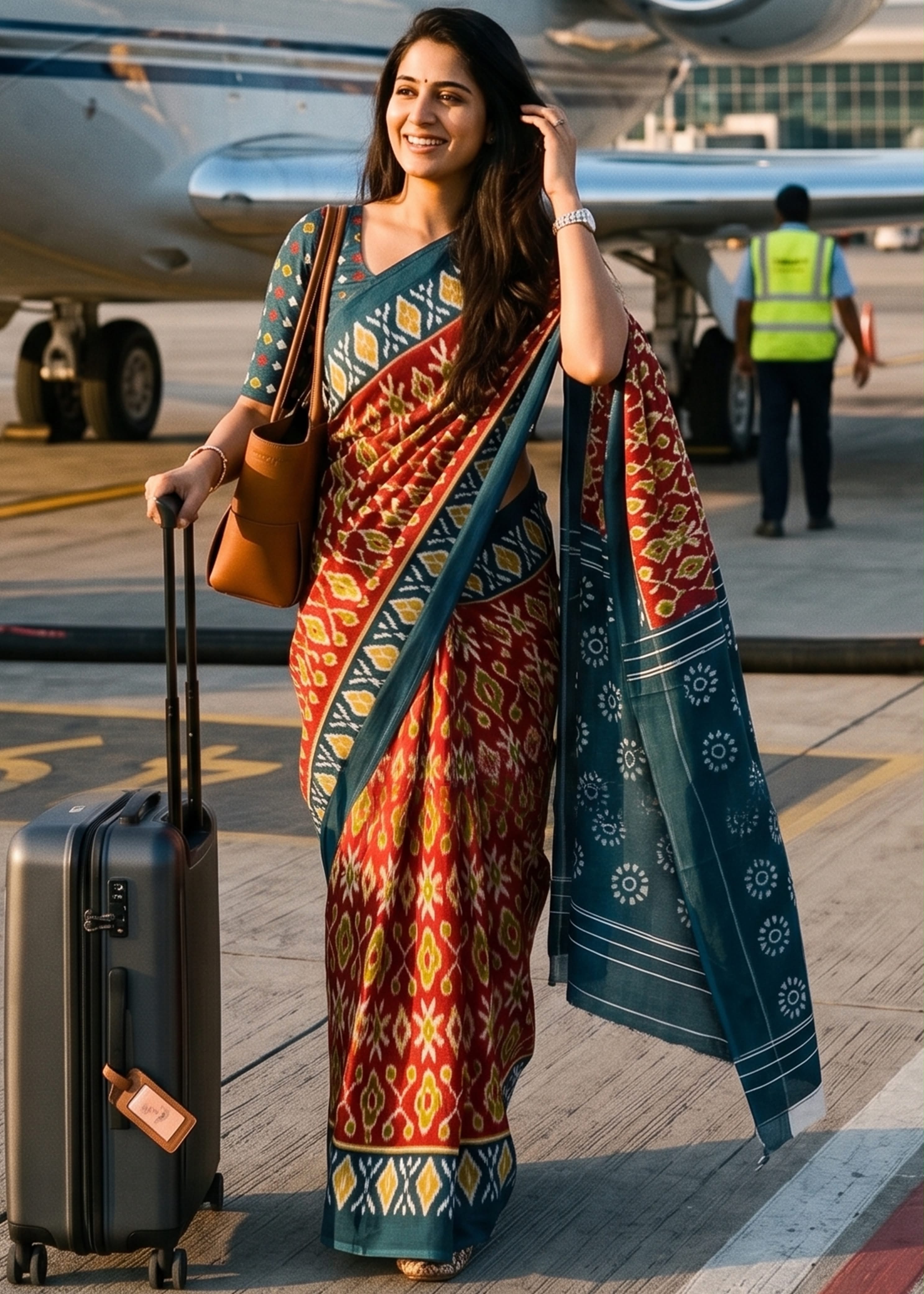Sm Yami 133 Pure Cotton Ikkat Printed Saree