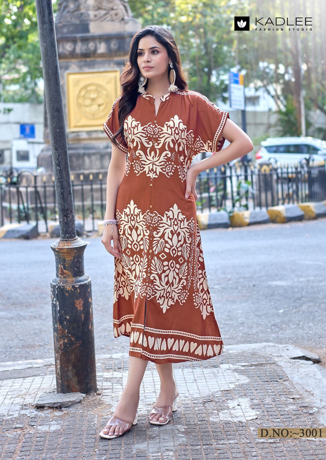 Kadlee Signeture Rayon Printed Casual Long Top